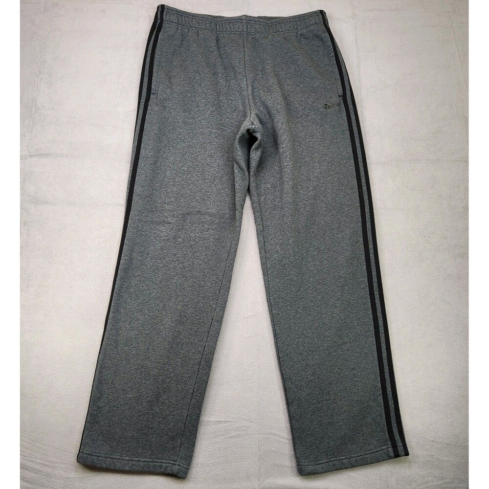 Adidas Sweatpants Men's XL Dark Gray 3 Black Striped Loose Baggy Straight Y2K
